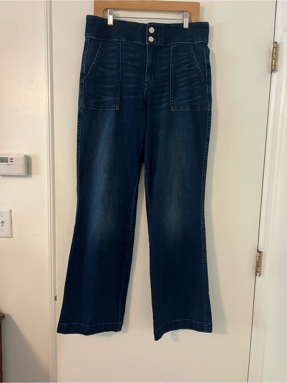 WHBM Women's Dark Blue High-Waist Wide-Leg Jeans trouser size 10 (A202)